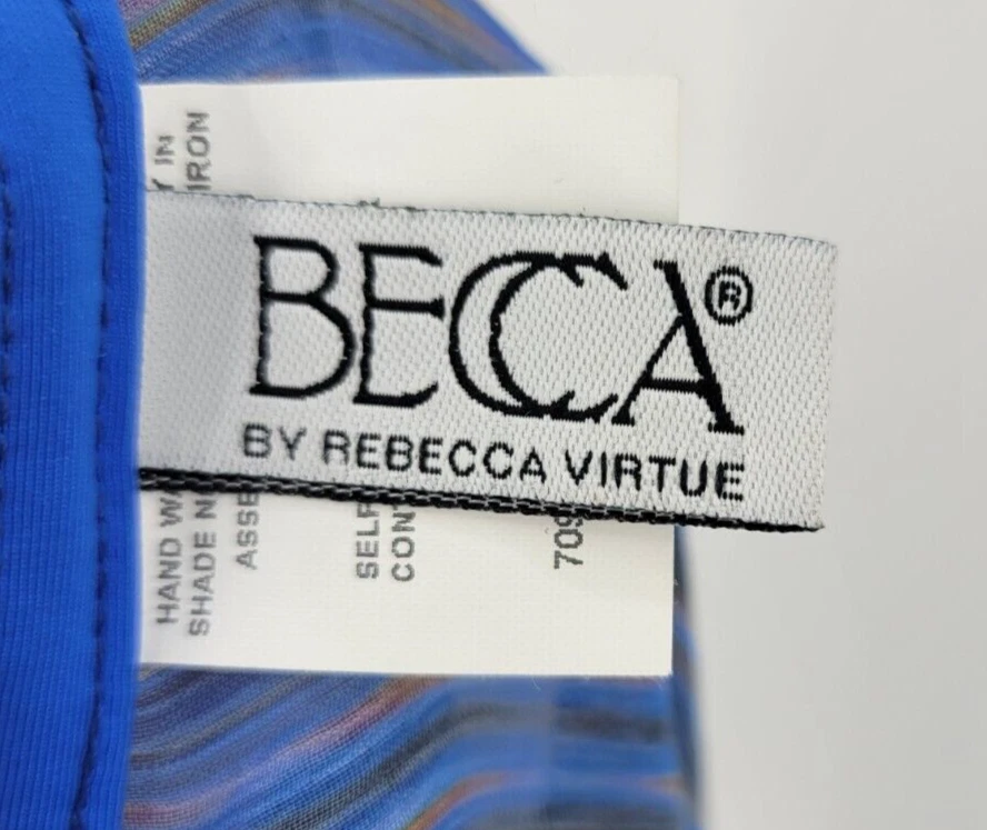 Funda de Natación Becca para Mujer XS Pequeña Azul Estampado Animal Transparente Artística Playa Natación Foto 4 de 4