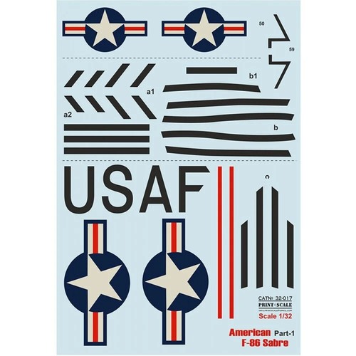 Print Scale 32-017 Decal airplane 1:32 F-86E Sabre Part1 complete set 2,5 leaf - Picture 10 of 24