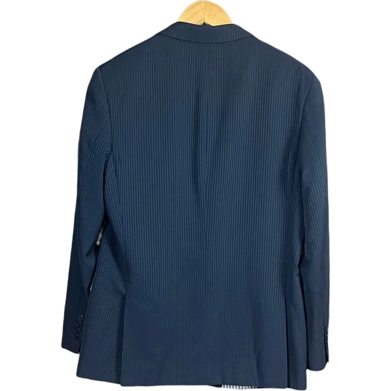 WEST END МУЖСКОЙ BLAZER СПОРТИВНАЯ КУРТКА ТЕМНО-СИНИЙ В ПОЛОСКУ 2 ПУГОВИЦЫ КОСТЮМ РАЗМЕР 40R - Изображение 2 из 4