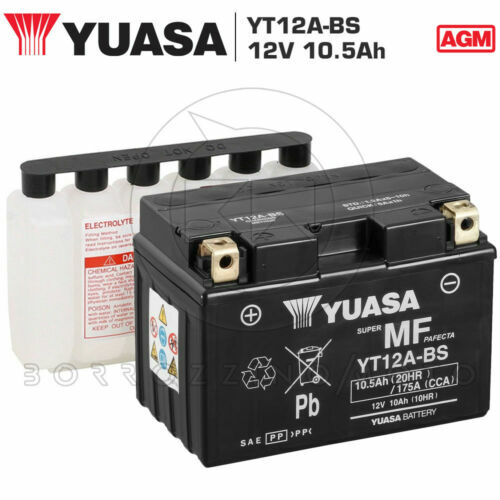 Batteria Moto Yuasa YT12A-BS - 12V 10Ah Senza Manutenzione - Foto 2
