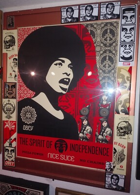 Obey Giant Shepard Fairey Lithography Angela Davis Limited Edition