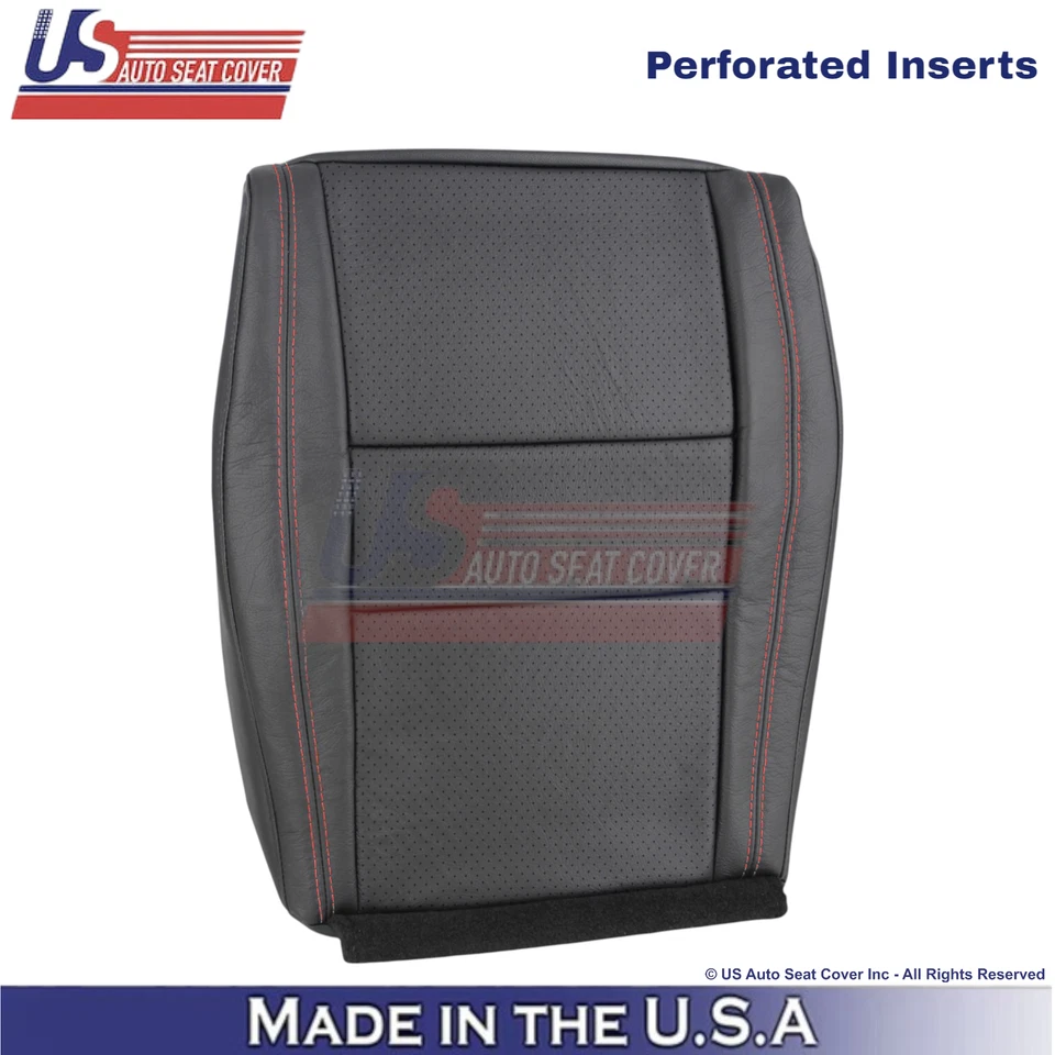 2011-2025 For Dodge Durango Genuine Leather Driver Bottom Cover Black-Red Stitch - Image 3 of 4
