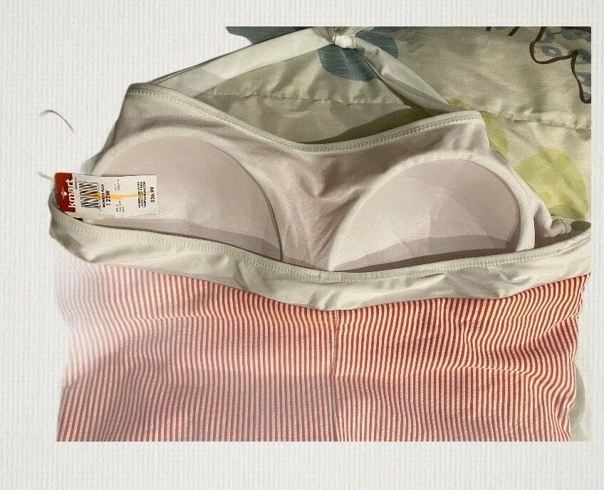 Купальные костюмы красный белый полоски белый поездки с бретелью через шею галстук бюстгальтер плюс размер 24 Вт новый с Ярлыками встроенный  - Изображение 4 из 4