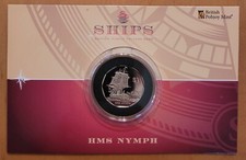 British Virgin 1$ 2022. Ships - HMS Nymph. Coincard. Virenium. Mint=1950!