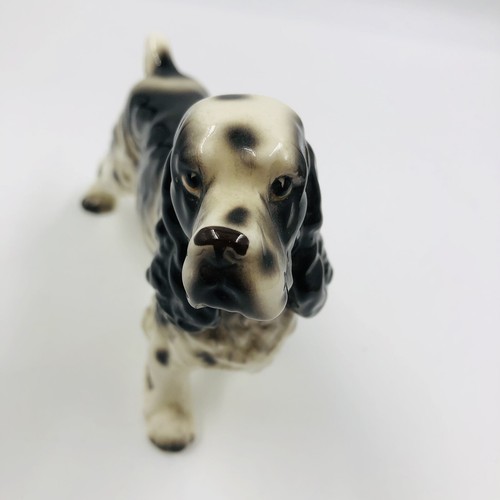 Vtg Enesco Black & White Cocker Spaniel Dog Figurine Porcelain Japan Mid Century - Picture 4 of 10