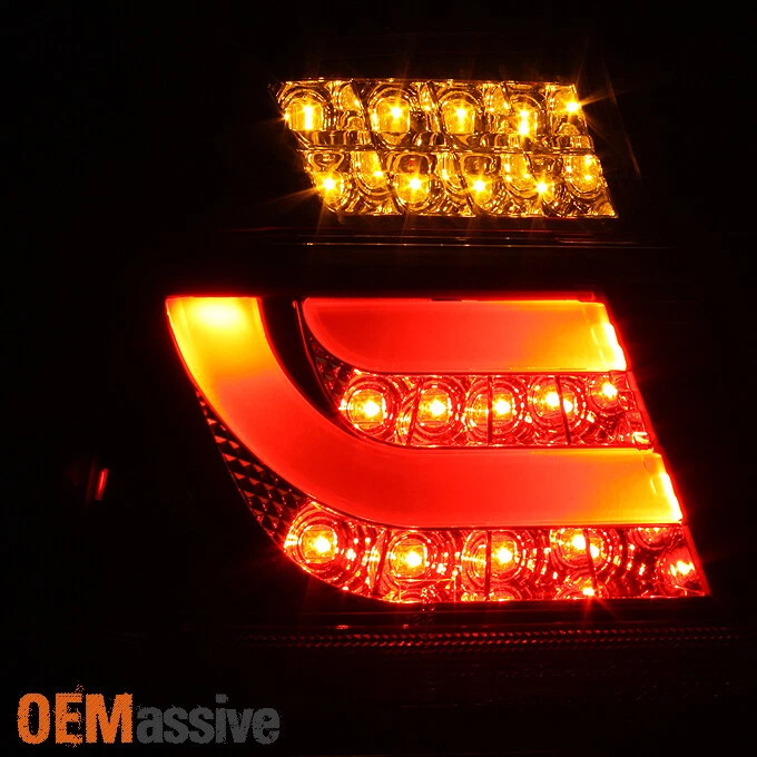 Se adapta a 02-05 E46 Serie 3 4 puertas Sedán Bisel Negro Tubo de Luz Luces Traseras LED Lámparas Foto 4 de 4
