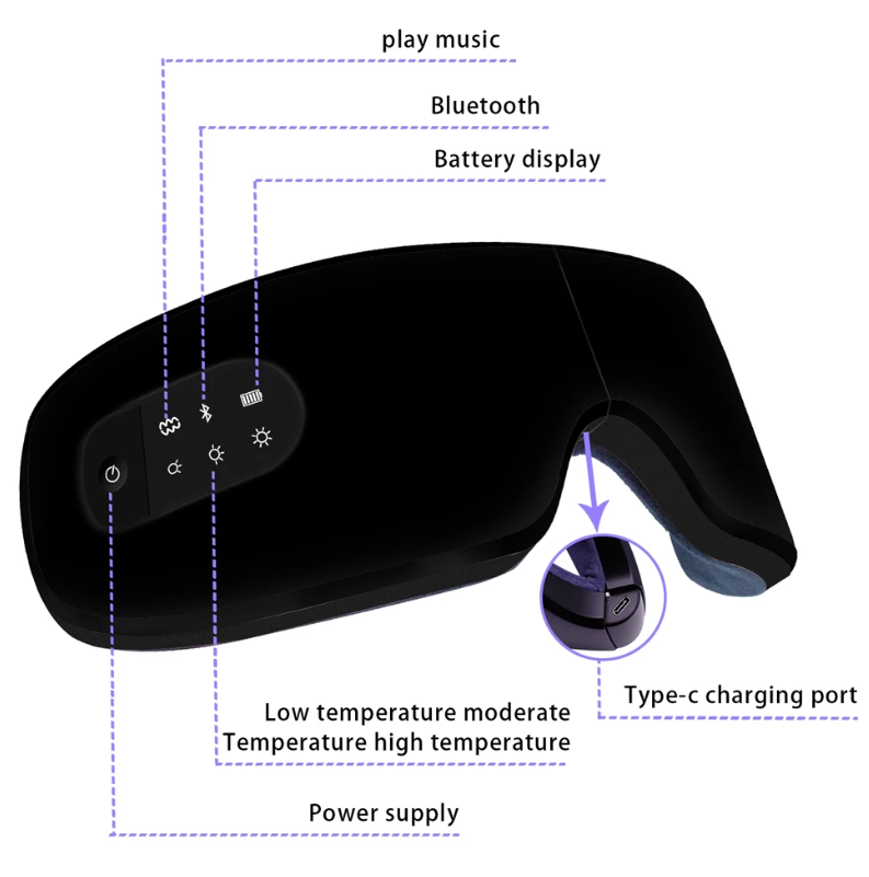 ボディ・フェイスケア EYE MASSAGER Wireless Eye Massager with Heat, Built-in Bluetooth Music
