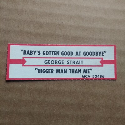 GEORGE STRAIT Baby's Gotten Good At Goodbye JUKEBOX STRIP Record 45 rpm 7''