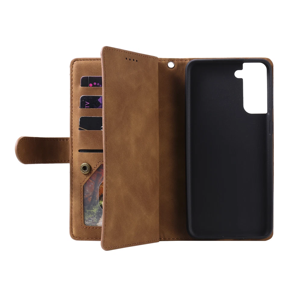 Funda rígida billetera de cuero con cremallera para Samsung S25 Edge S25 Ultra S24 S23 S22+ Foto 4 de 4