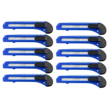 10 Ten Bulk Blue Utility Knives Box Cutters Snap Off Blades