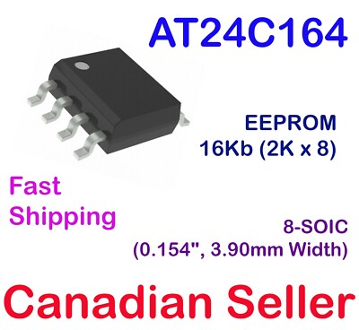 AT24C164 EEPROM 16Kb I2C 400KHz 8-SOIC Serial Memory 2.7V-5.5V  Microchip