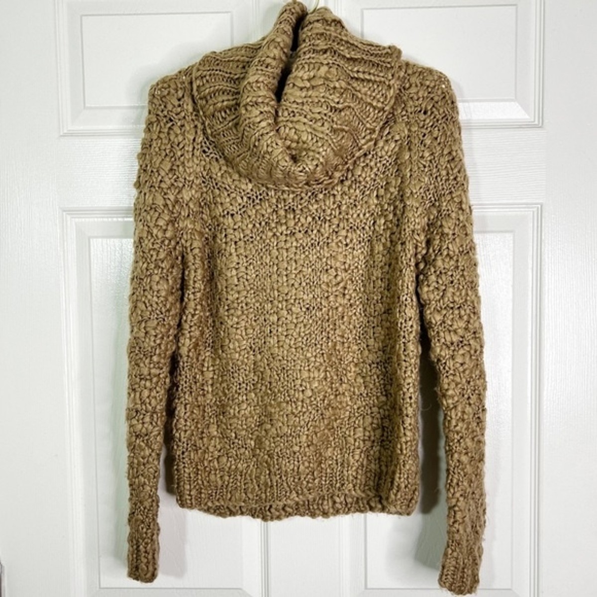 Vintage Vivienne Tam Cowl Neck Chunky Knit Sweater in Camel Women’s Sz S