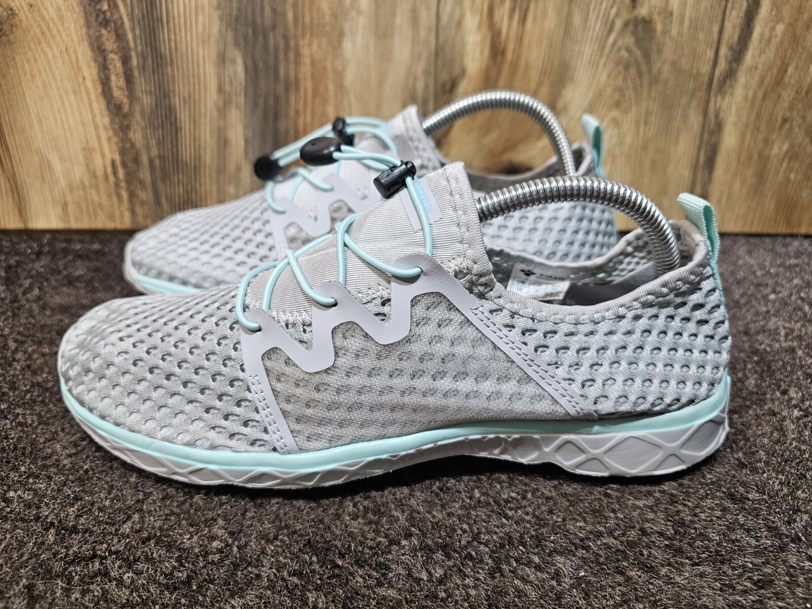 New Women&rsquo;s Aleader Slip On Aqua Water Shoes Light Gray Aq