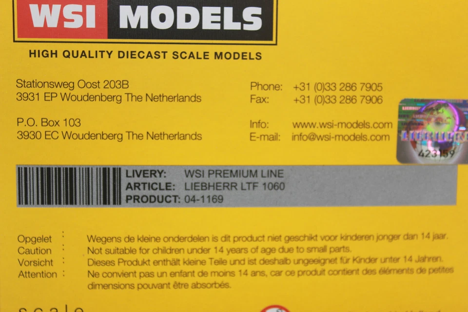 WSI 04-1169  Liebherr LTF 1060 4.1 Scania Autokran 1:50 NEU OVP - Bild 3 von 4