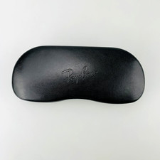 Ray-Ban Eyeglasses Sunglasses Case Black Faux Leather Hard Case Clamshell Medium