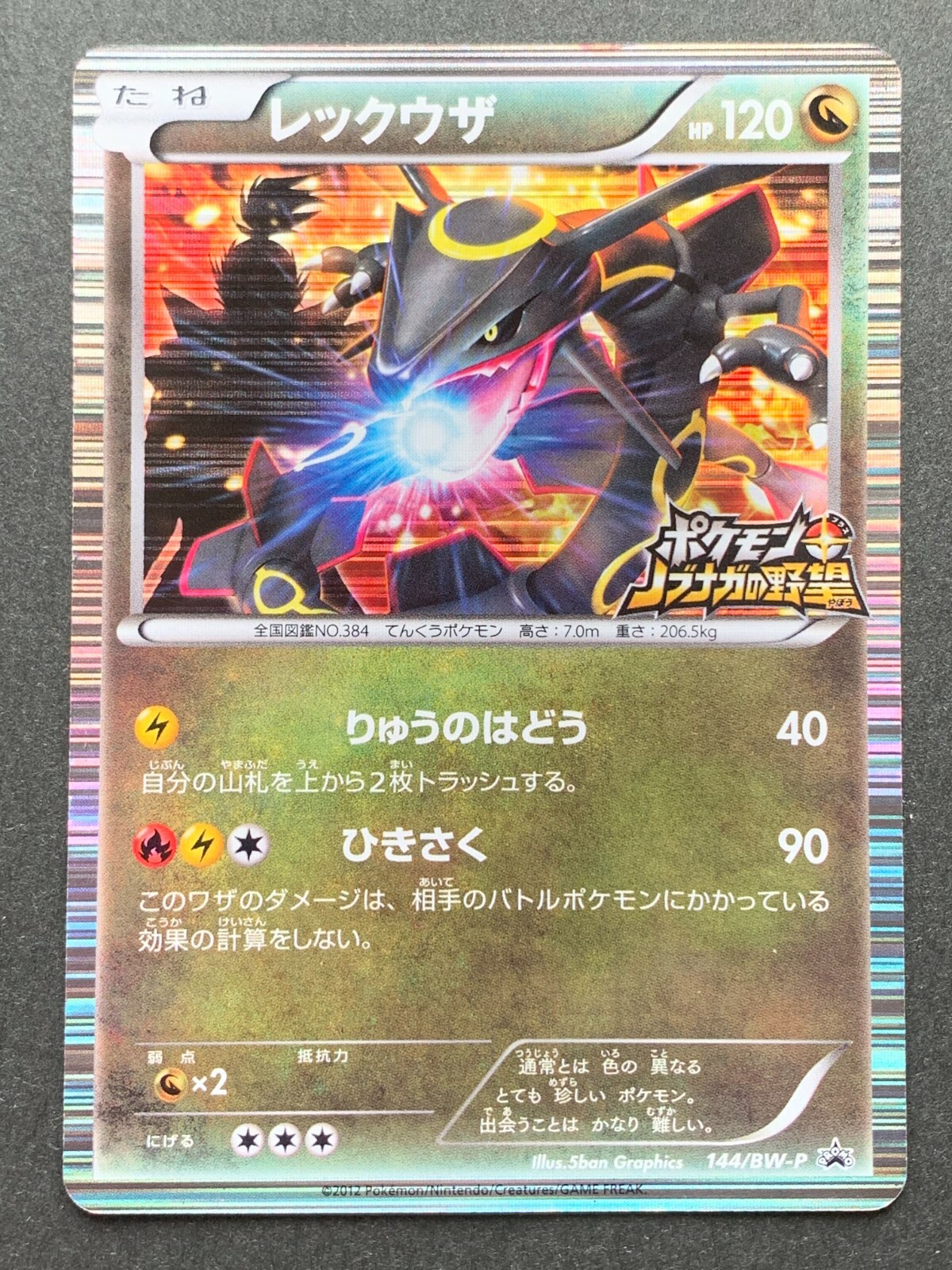 Pokemon card Rayquaza 144/BW-P PROMO Japanese Nintendo Pocket Monster Holo RARE