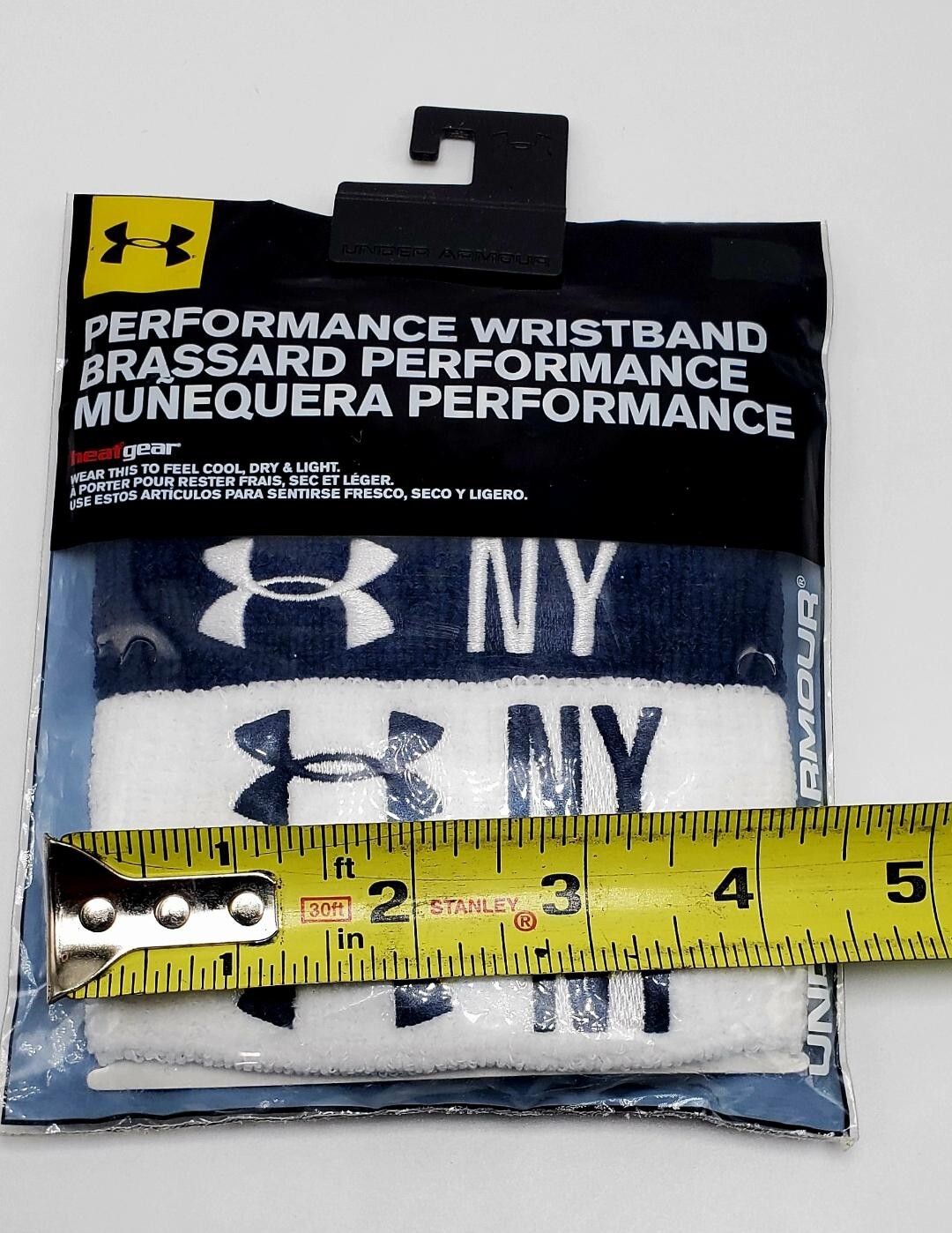 Under armour Performance Wristbands New York Adult 2 Pairs Black/White