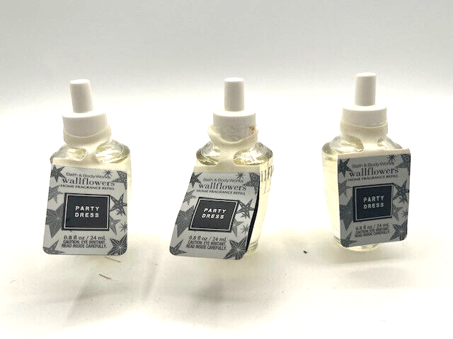 x3 Bath & Body Work PARTY DRESS Wallflower Refill Bulbs Lot