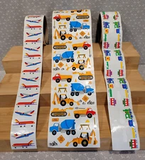 VTG Mrs. Grossman's Construction Vehicles Train Airplanes Sticker Strip Roll Set