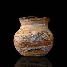 Classic Table Vase Olla in Red Travertine H15cm