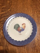 CIC Rooster Salad Dessert Plate 8"   Coco Dowley EUC