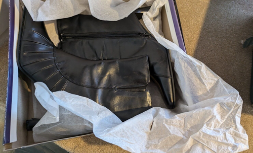 Damen schwarze Leder Stiefeletten Gr. 6 - Bild 6 von 6