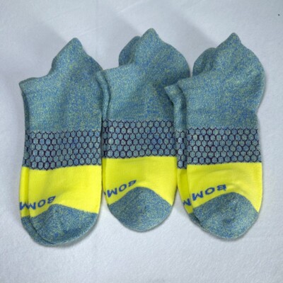 3 Pairs Women's Honeycomb Tri-Block Ankle Socks Size Med 8-10.5 Green BOMBAS