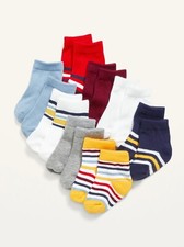 Old Navy Baby Boys Striped/Solid Crew Socks 8 Pack Size 6-12 Months