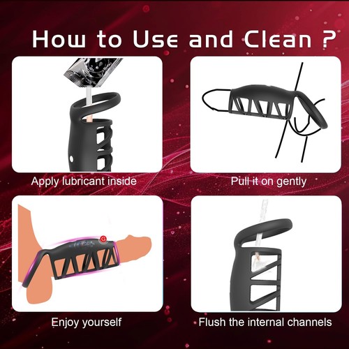 Penis Cock Ring Vibrator G-spot Dildo Massager Sex Toys For Men Women Couples - Picture 6 of 9