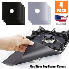4x Stove Burner Cover Kitchen Reusable Heat-resistant Non-stick Burner Lining US