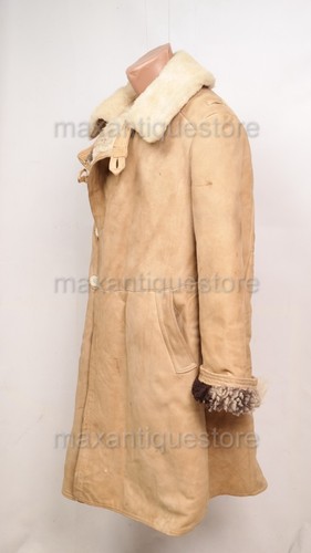 RED RKKA Army Sheepskin GUARD Coat Overcoat Soviet Fur TULUP USSR 54 size - Bild 4 von 18