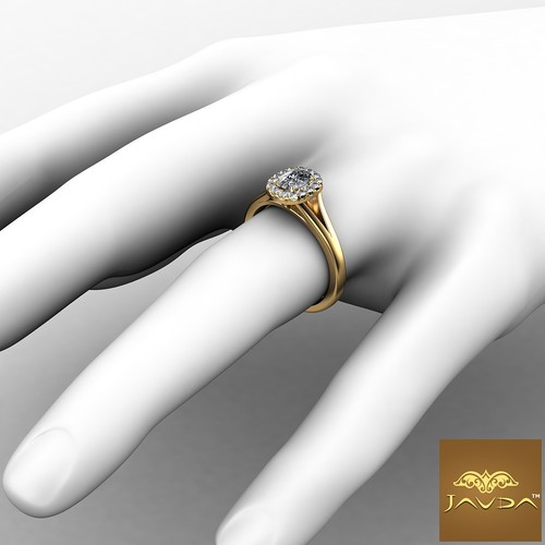 Anillo de compromiso de diamantes con cojín conjunto pavé francés con halo solitario GIA G VS1 0,70 quilates - Imagen 8 de 12