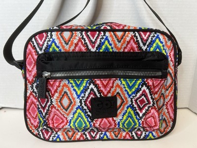 Go Sac Handbag Multi Color Aztec Crossbody Shoulder Bag Nylon MINT
