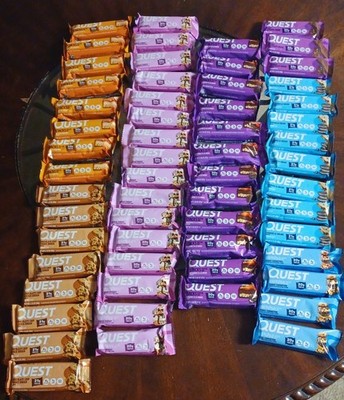 Lot of 59 Quest Protein Bars,  7 Flavors,  Free Shipping 