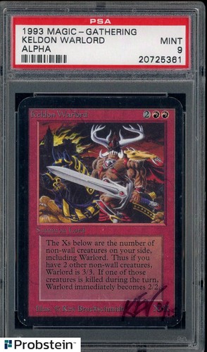 1993 Magic The Gathering MTG Alpha Edition Keldon Warlord PSA 9 MINT
