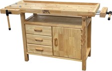 LUMBER JACK WB1200DC3 Woodworking Bench with Dual Vices, Soft-Close Drawers & St