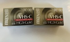 2 Pack Maxell VHS-C TC-30 HGX-Gold Premium High Grade Video Tapes - NEW SEALED