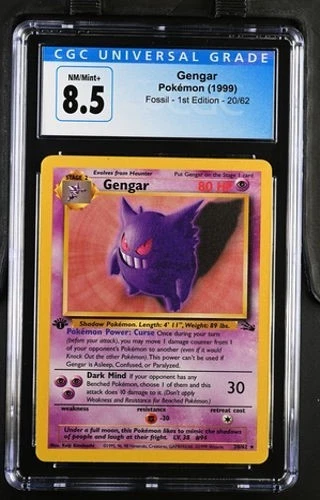 Pokémon Gengar 1999 Fossil - 1st Ed. 20/62 CGC 8.5