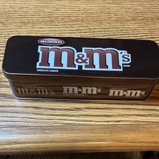 M&Ms Milk Chocolate Advertising Tin Box Brown...