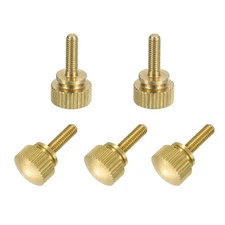 5Pcs Brass Knurled Thumb Screws, M3x10mm Shoulder Bolts Stepped Knobs Fasteners