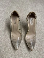 Camille La Vie Gold Sparkle Stilettos High Heels Pumps Size 7