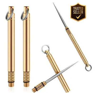 Titanium & Brass Toothpick   Portable, Multifunctional, Stronger Than Dental Flo