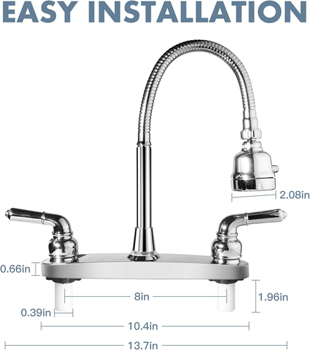 RV Kitchen Faucet,Camper RV Sink Faucets Kitchen Replacement with Flexible Arc 3 - Picture 6 of 12