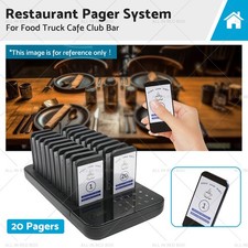 20 Pager Restaurant Coaster Guest Call Wireless Paging Queuing Calling System