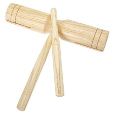 Wood Guiro Instrument, Non-Grooved Double Guiro Percussion Instrument Wood Color