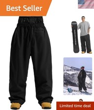 Mens Snow Pants Women Baggy Snowboard Pants Loose Fit Insulated Windproof Wat...