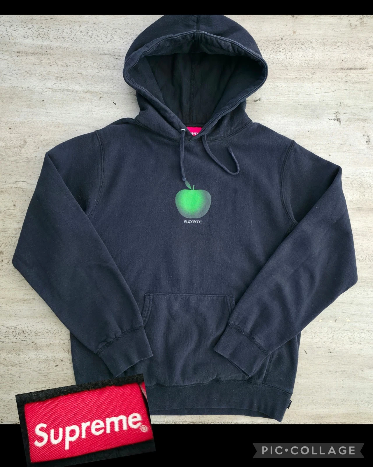 Sweat à capuche Supreme NYC vert pomme noir homme taille M SS19 streetwear 