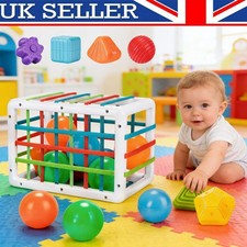 Montessori Sensory Toys for 1+ Year Old Baby Toddler Shape Sorter Stacking Block