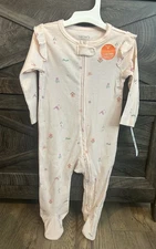 Carter's Footed Sleeper One Piece 9 Months Double Zip Bird And Birdhouse