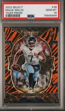 2022 Malik Willis Select Tiger Prizm Concourse RC #38 PSA 10 POP 1